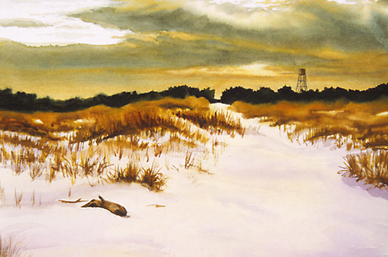 Watercolor painting of the South Carolina Lowcountry by John Hulsey